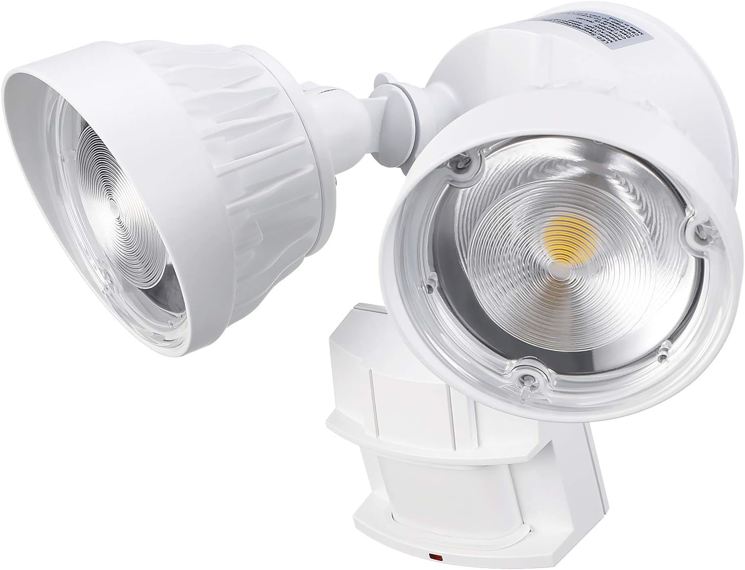 LEONLITE Dual-Head Motion Activated LED Security Light, 3300lm Ultra Bright, 30W (200W Equiv.), ETL & DLC Listed, IP65 Waterproof, 3000K Warm White, 5 YEARS WARRANTY - White