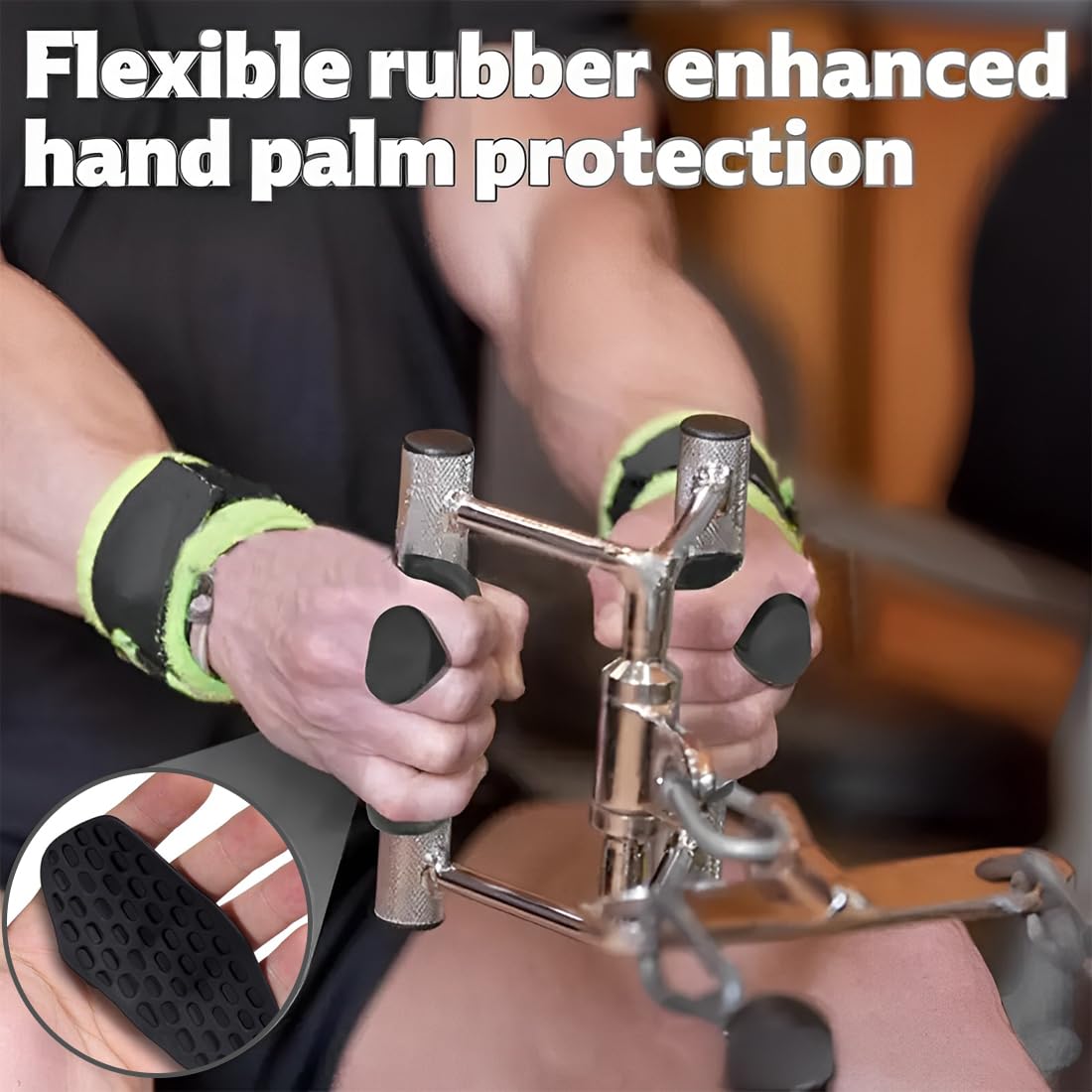 Confezione da 2 Impugnature da palestra per sollevamento pesi, Guanti di Protezione Mani in Gomma Ergonomica per Sollevamento Pesi, Trazioni in Palestra e Allenamento