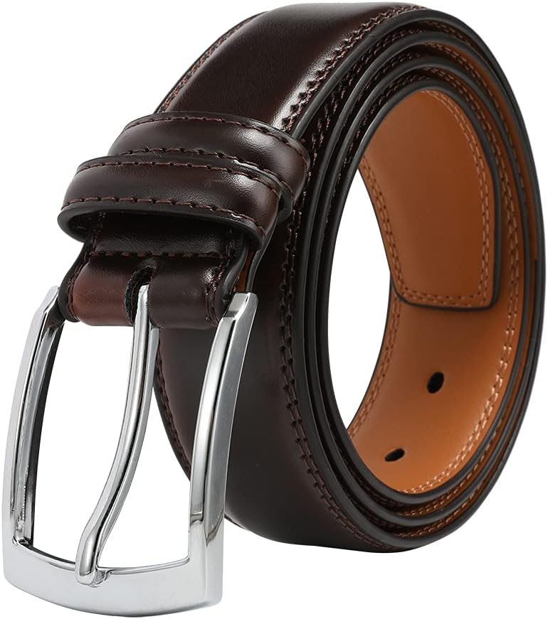 Barry.Wang Heren ratelriem, echt lederen riem met automatische gesp Fashion Gift Set voor mannen, Eagle Bordeaux Zilver, 30/39W x 45L