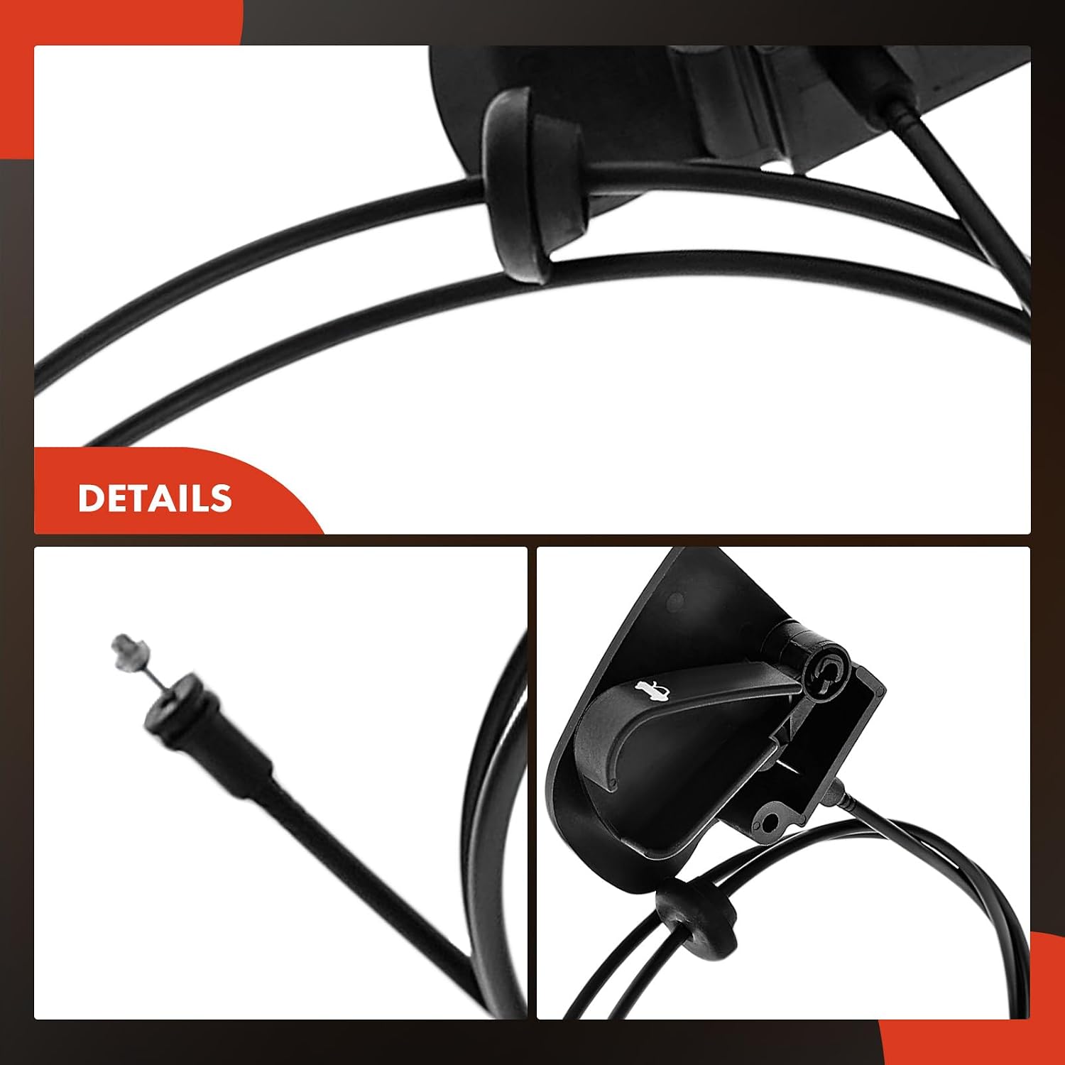 A-Premium Front Hood Latch Release Cable with Handle Compatible with Chrysler PT Cruiser 2001-2010, 75.5 Inch