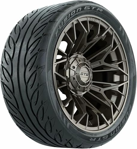 GTW Juego de ruedas y neumáticos para carrito de golf de 14 pulgadas  GTW Stellar ruedas de bronce mate en neumáticos radiales de calle con cinturón