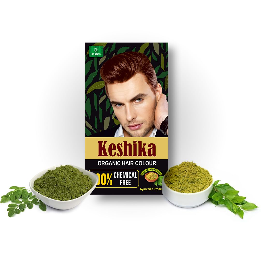 DR. JAIN'S Keshika Organic Hair Colour For Men and Women - 100g (BROWN)-picture-32