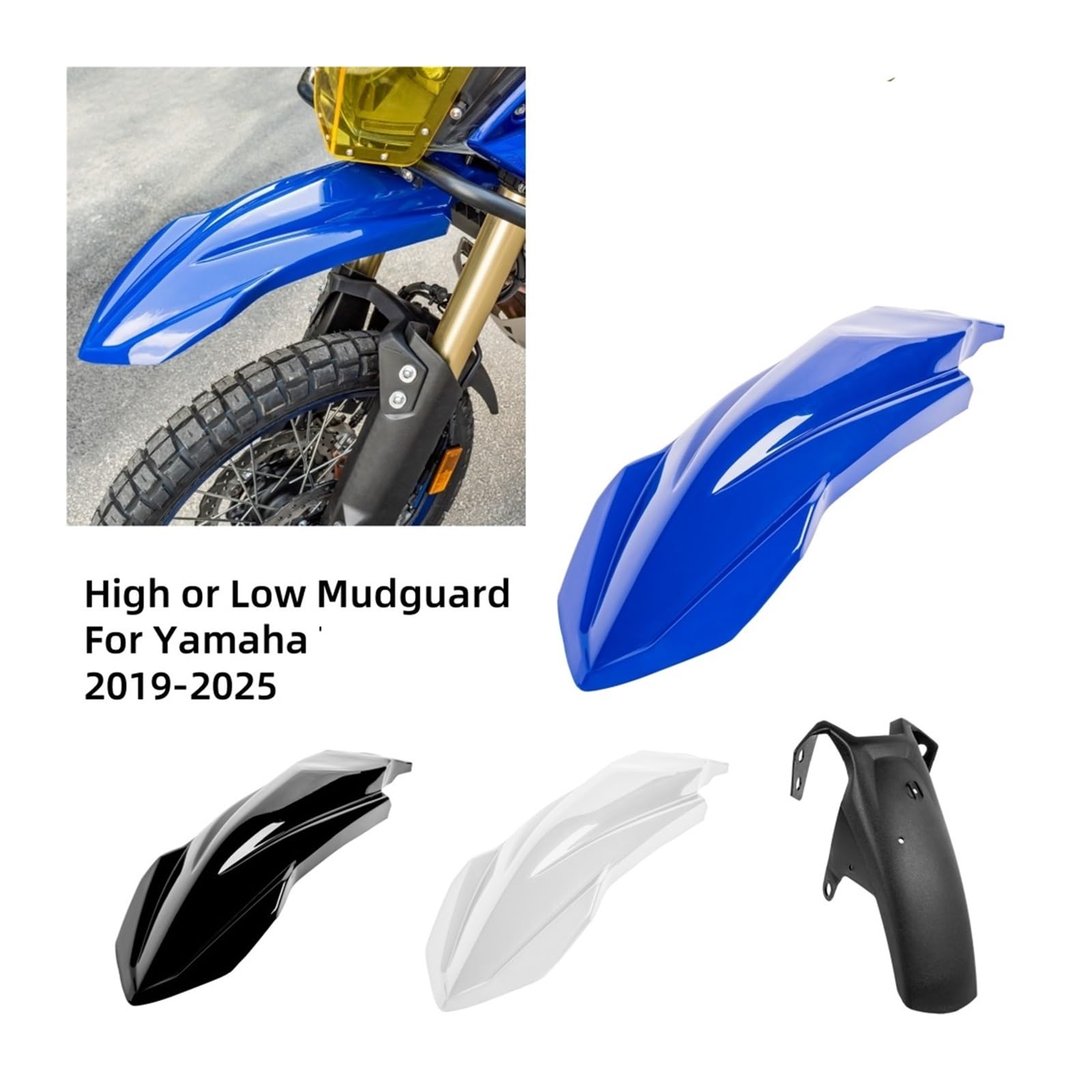 motocykl BikeBłotnik przedni Pasuje do Yamaha TENERE 700 Przedni błotnik Niski błotnik Osłona koła Osłona ochronna osłona błotnika(Low - Matte black)