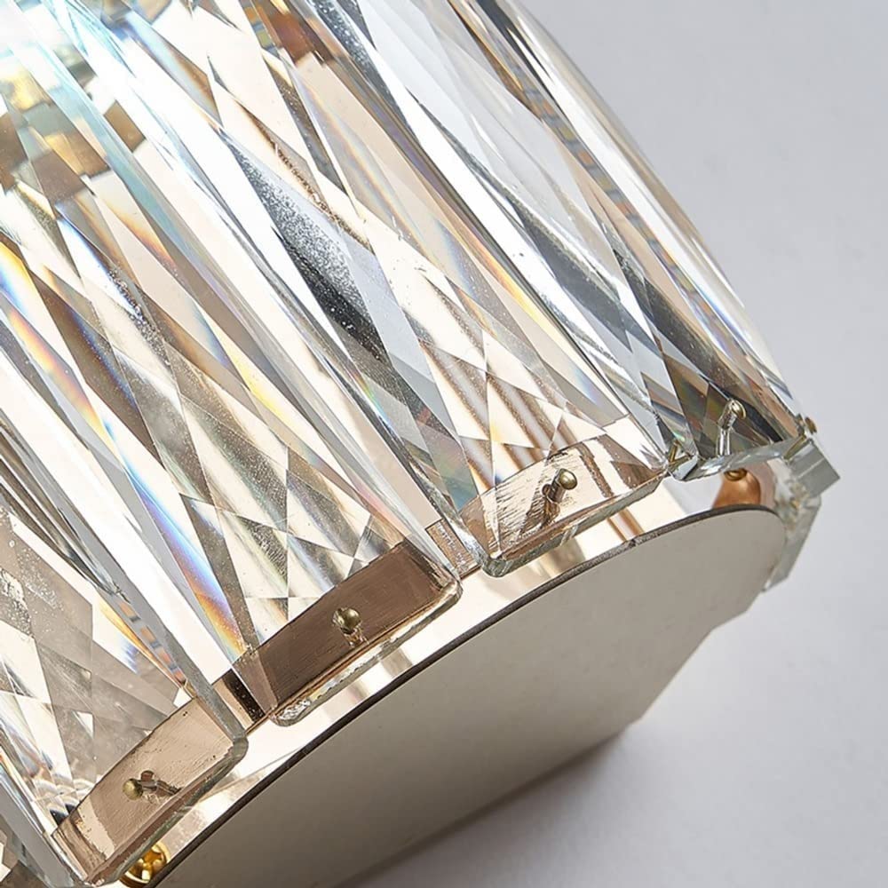 WQHPLMD Sparkling Crystal Wall Sconce for Bedroom, Living Room & Hotel - Geometric