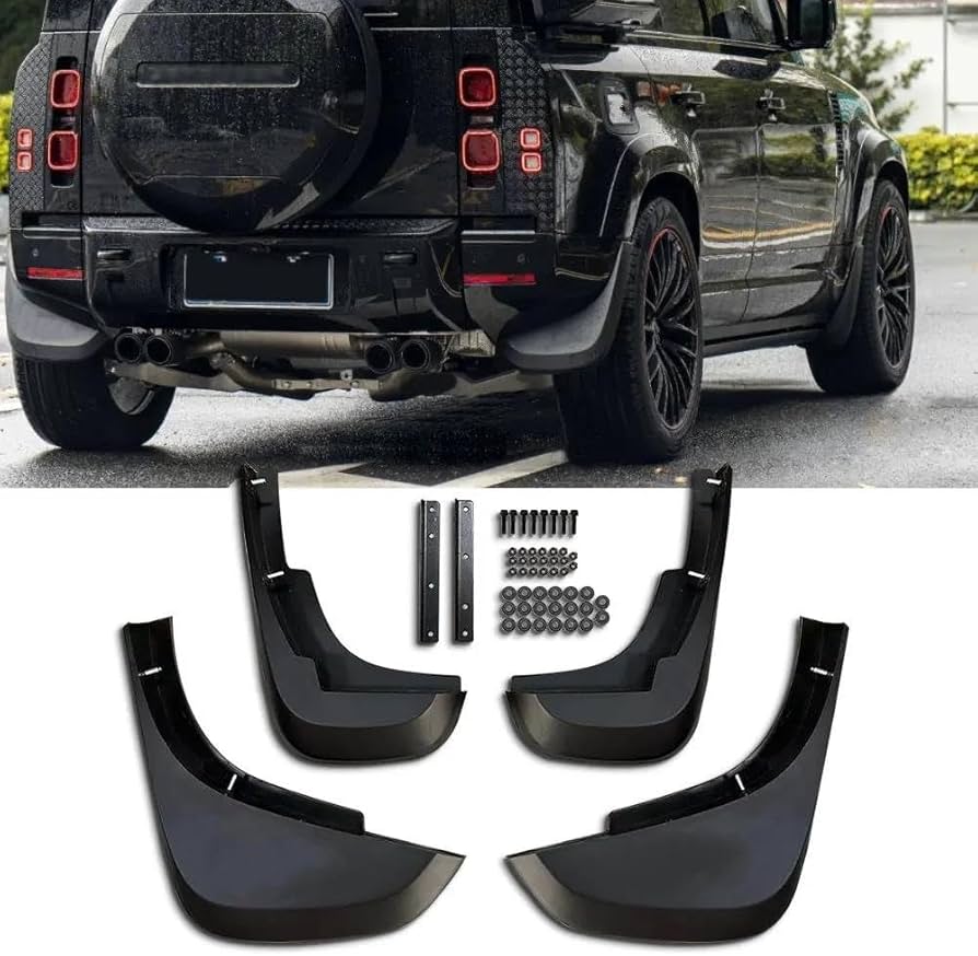 ランドローバー ディフェンダー110用 純正マッドフラップ フルセット