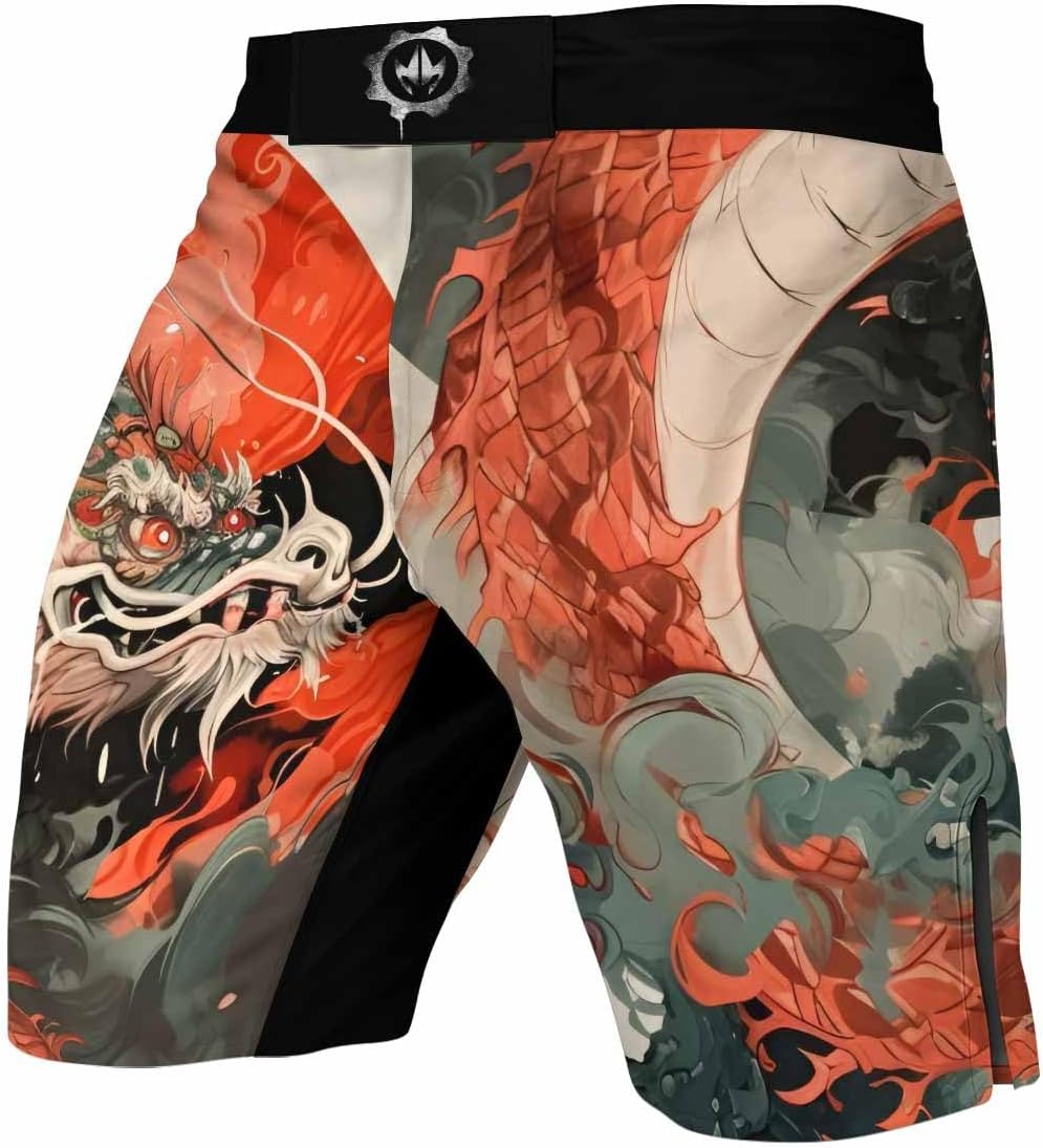 Dragon Men's Fight Shorts MMA Boxing BJJ Kickboxing Shorts Trunks Fight Wear