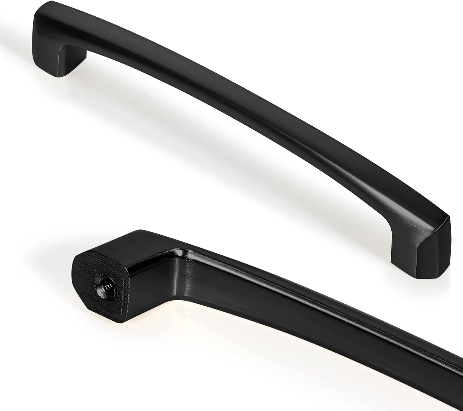 L&lonpa 10 Pack 5 Inch Matte Black Cabinet Handles, Zinc Alloy Square Drawer Pulls, Durable Modern Hardware for Kitchen, Bedroom, Bathroom, Dresser