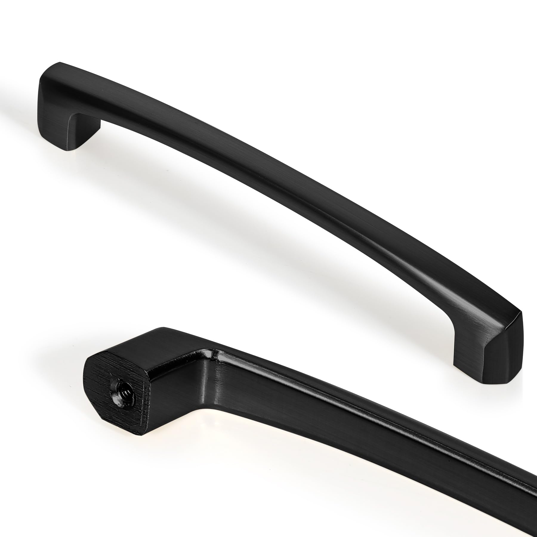 L&lonpa 10 Pack Matte Black Cabinet Pulls 128mm Hole Center Solid Zinc Alloy Drawer Handles Modern Kitchen Bathroom Bedroom Cabinet Hardware