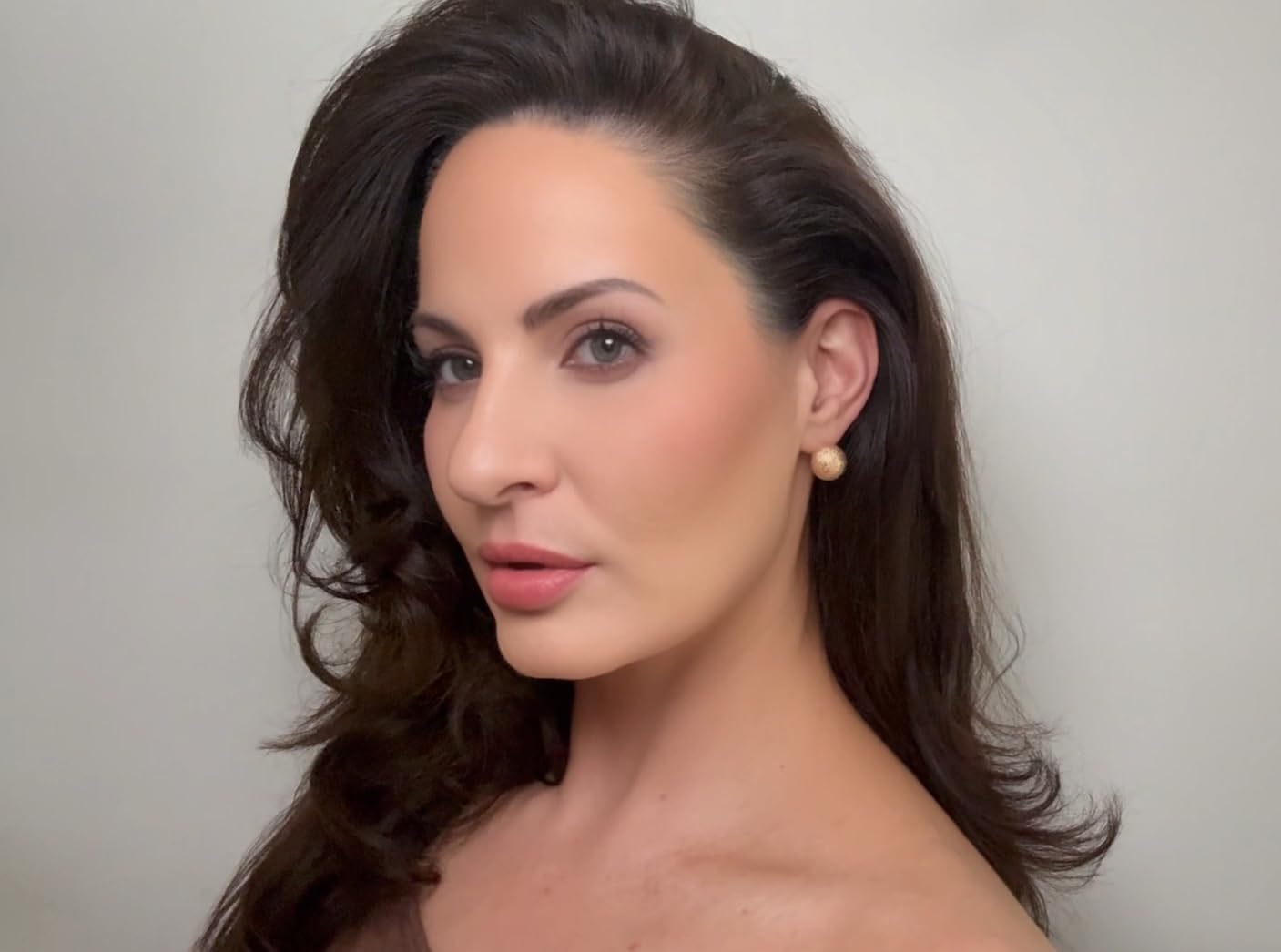 14mm Brushed Satin Textured Sandblasted Gold Round Ball Stud Earrings for Women, 18k Yellow Gold Filled Plated - Image 3