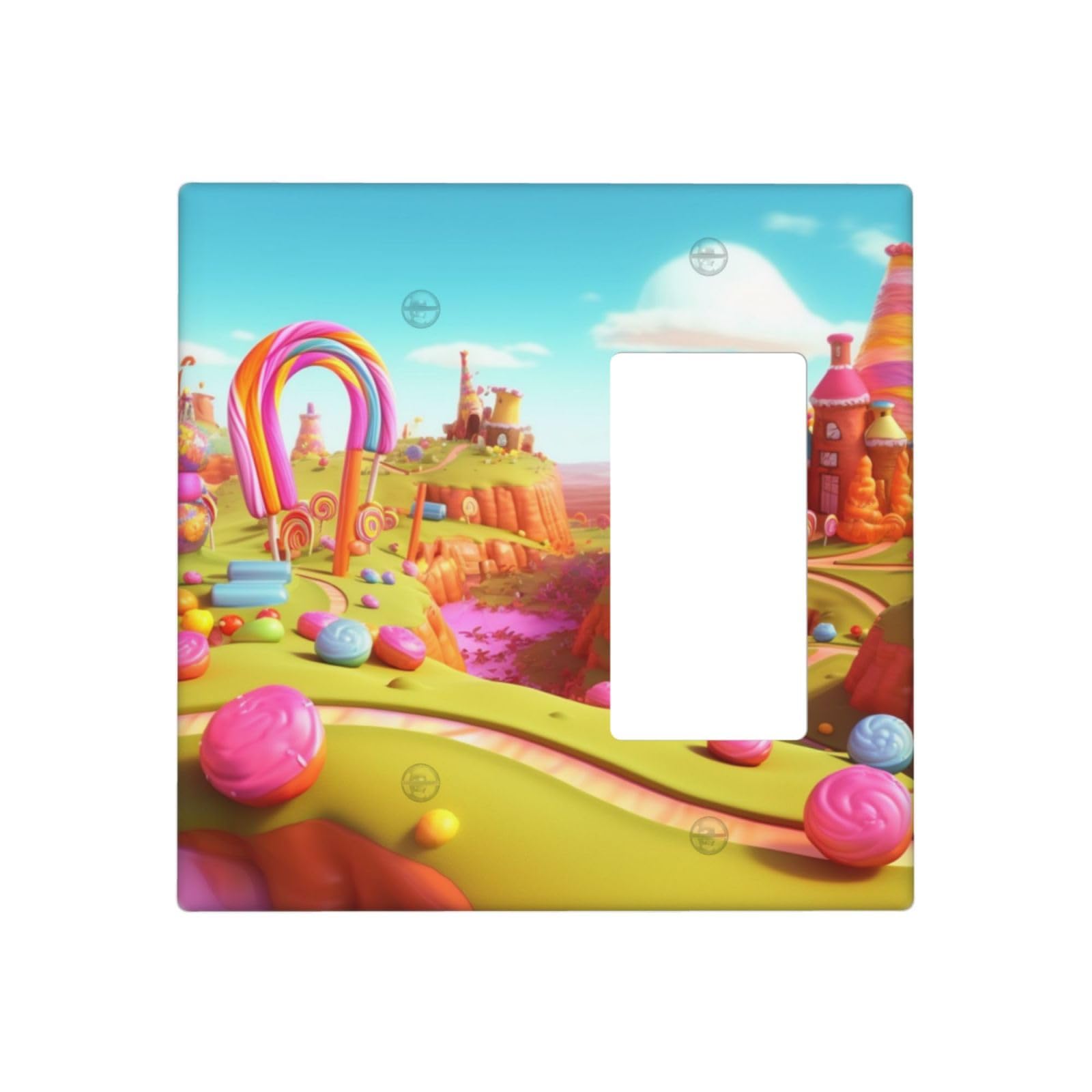 Decorator Wall Plate 2 Gang Light Switch Covers candyland Wallplate Double Toggle Switch Plate Standard Size Electrical Outlet Covers Decorative Wall Switch Plate Cover