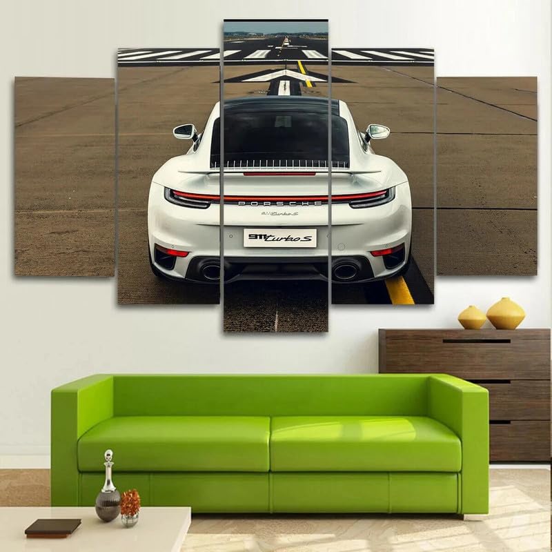 Tableau Turbo S blanche 5 pièces : transformez un mur blanc en salon