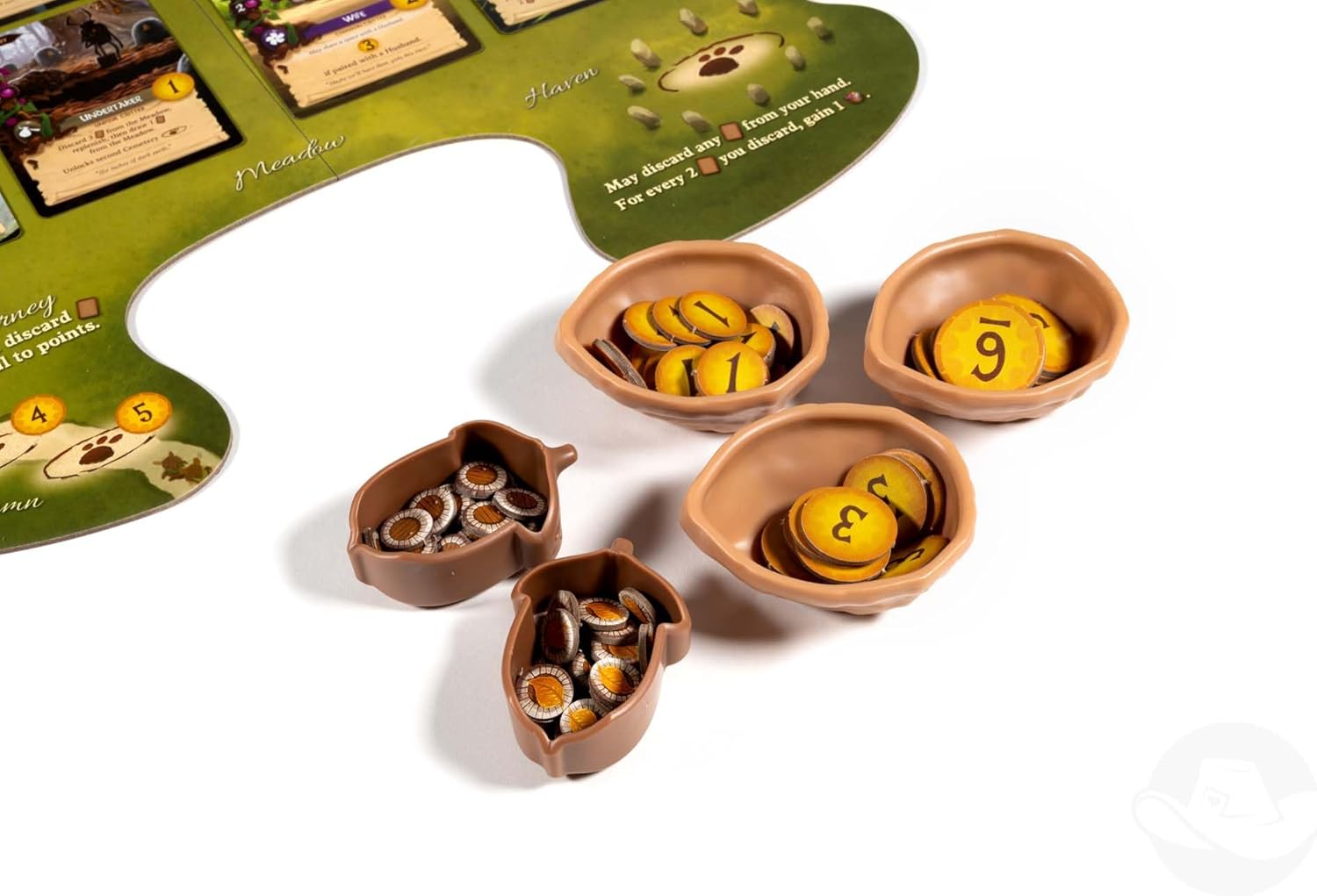 Starling Games Everdell Deluxe Resource Vessels 2nd Edition | Themed Containers & Card Holders | Accessory Pack for Everdell Base Game & Expansions | Includes 10 Unique Vessels, 3 Leaf Card Holders