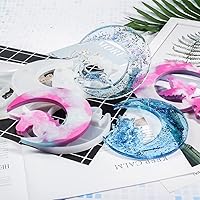 Vista 3 de 4 moldes de silicona luna, resina luna, molde de resina luna, molde de silicona de media luna, luna, ángel unicornio, gato, ciervo, resina epoxi