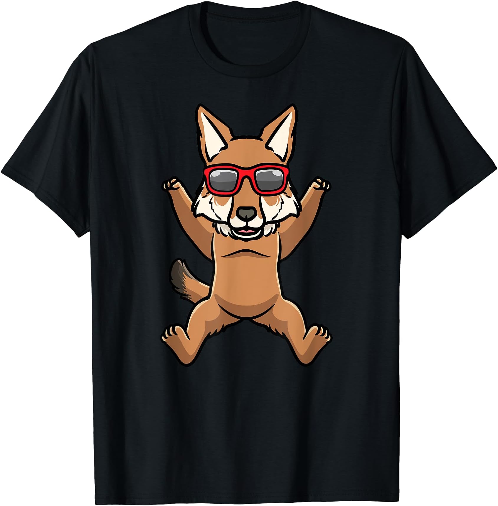 Dancing Coyote With Sunglasses Prairie Wolf T-Shirt