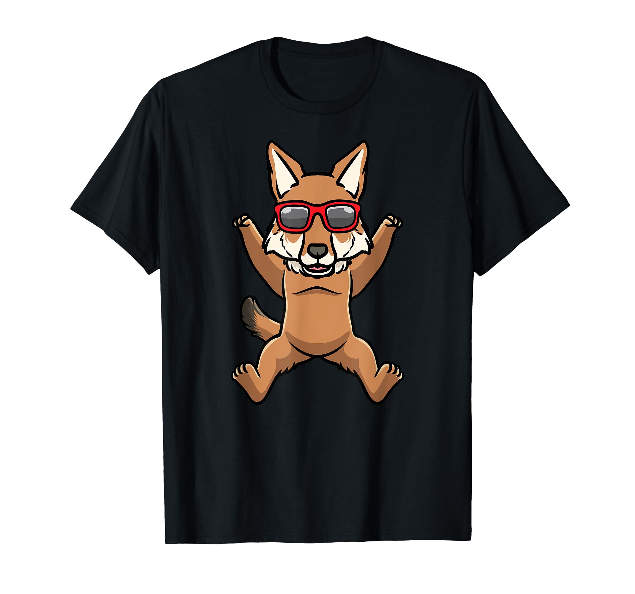 Dancing Coyote With Sunglasses Prairie Wolf T-Shirt