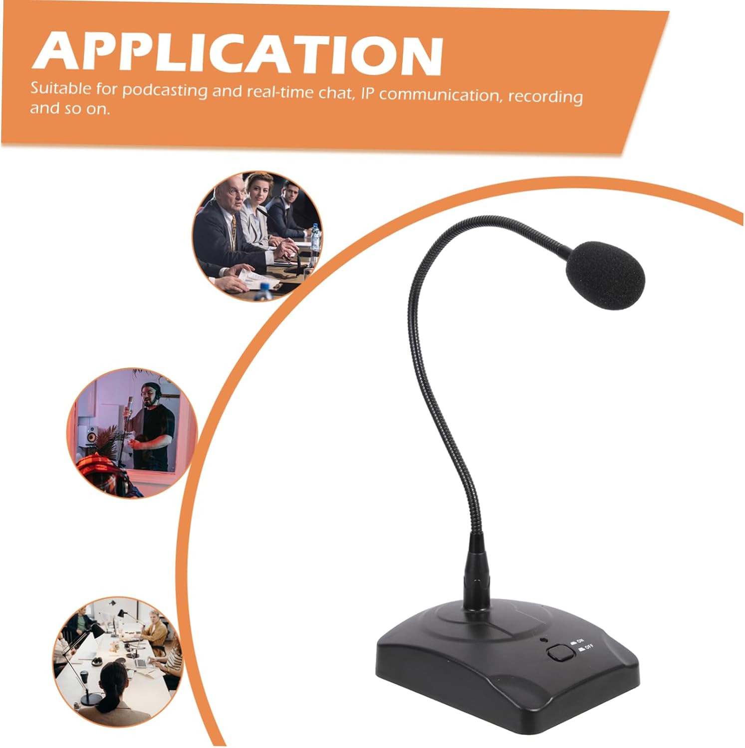 BESPORTBLE Computer Condenser Mic Gooseneck Microphone Plug and Play Cable Heart-Shape Mode for Podcasting Conference