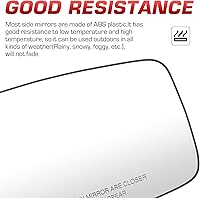 Vista 5 de Espejo calefactable con vista lateral derecha del pasajero para Dodge Ram 1500 2500 2009 2010 para Ram 1500 2500 2011-2018, repuesto 68079362AA