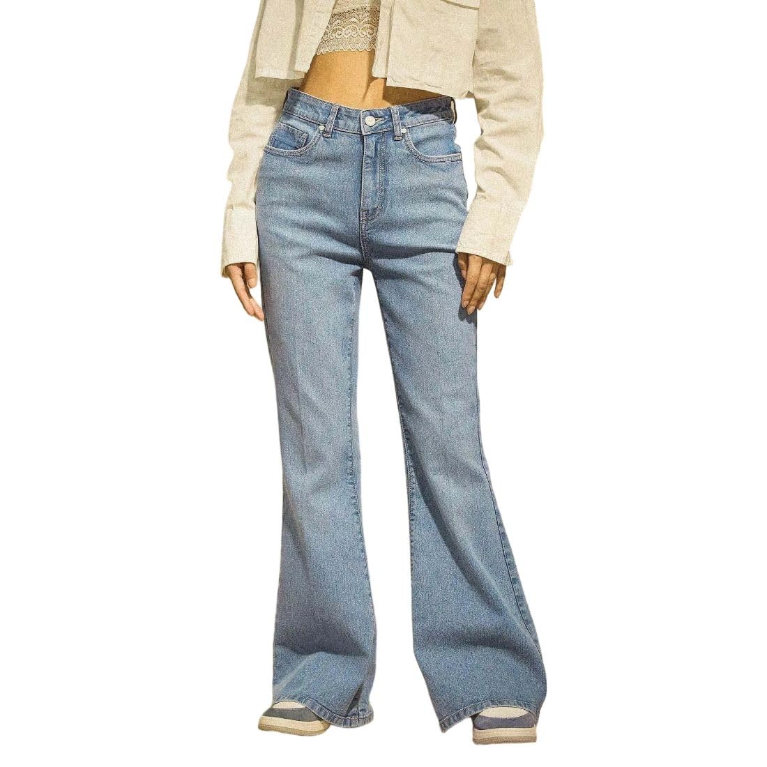 Women's Extreme Flare Fit Jeans| Solid | High Rise | Stretchable | Jeans for Woman-image-37