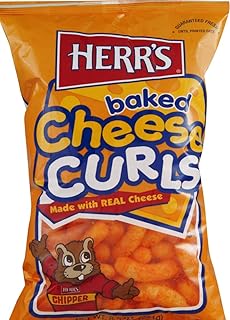 Herr's Baked Cheese, Hot Cheese or Honey Curls- 8 oz. Bags (Baked Cheddar, 3 Bags)