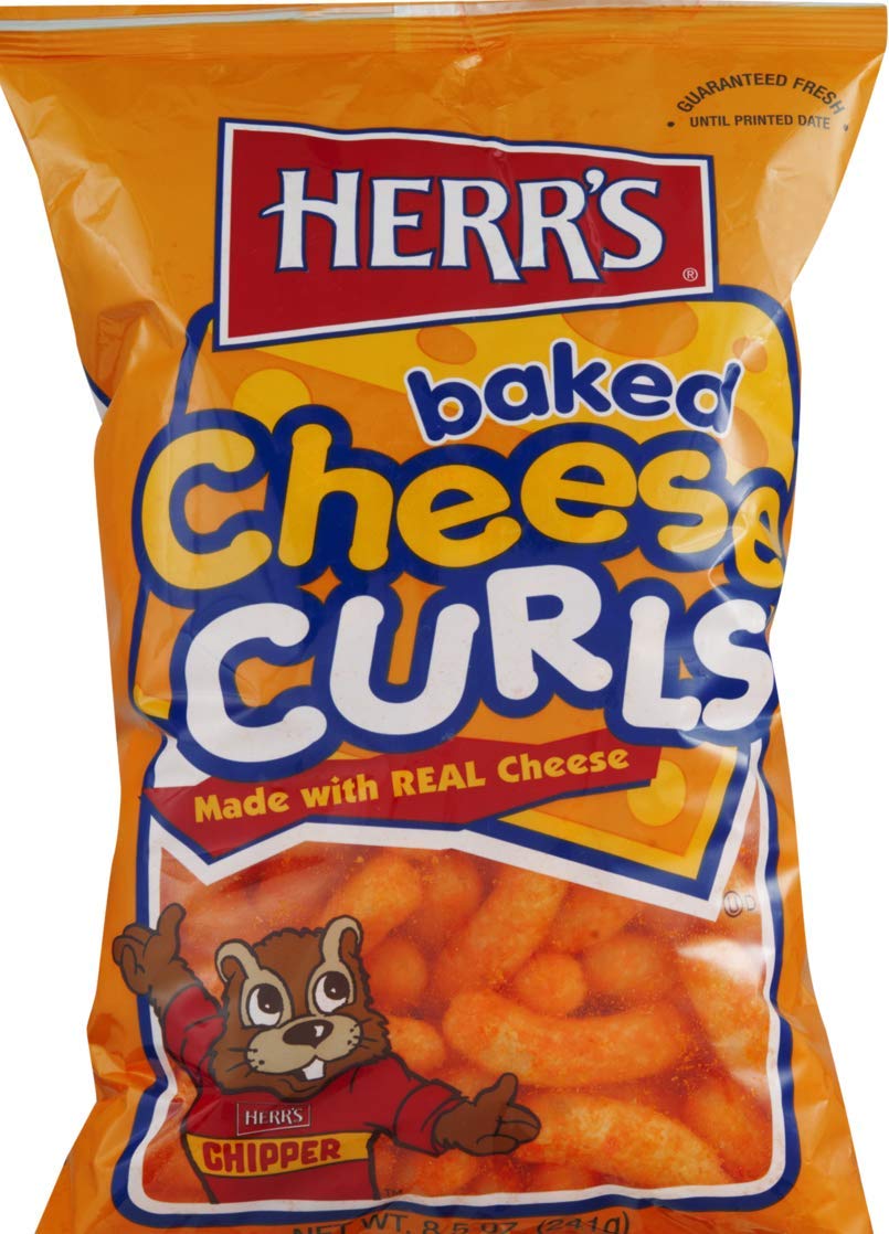 Herr's Baked Cheese, Hot Cheese or Honey Curls 8 oz. Bags