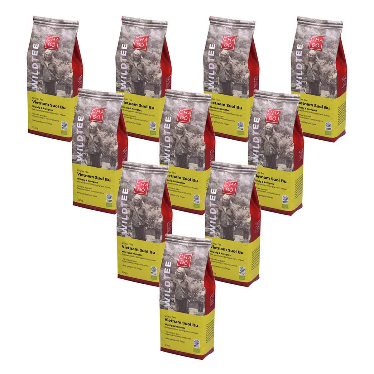 Cha Do - Fairtrade Vietnam Grüntee Suoi Bu - 200 g - 10er Pack