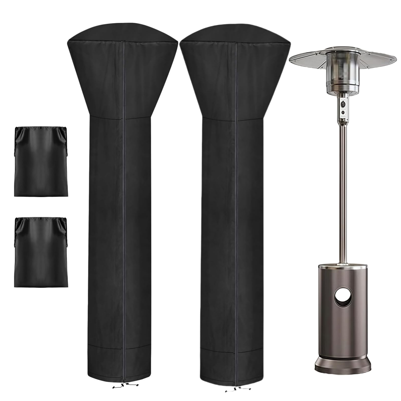 Sanseenia Patio Heater Covers, Outdoor Heater Cover for Standing Heater with Zipper and Storage Bag, Waterproof,Dustproof,Windproof,UV-Resisant,