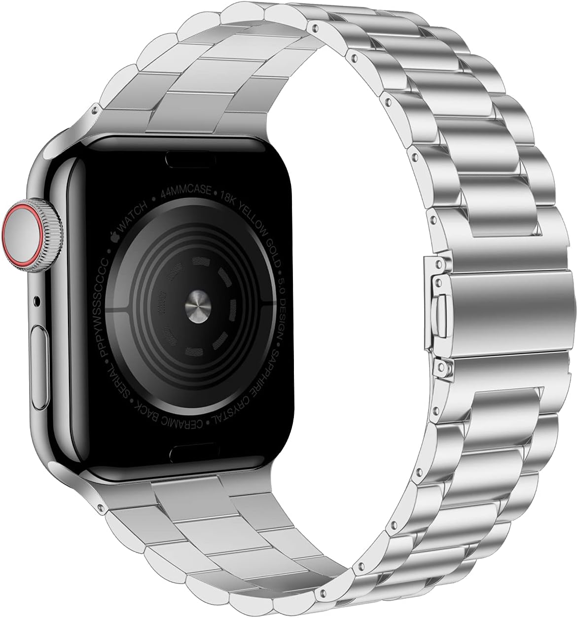 iiteeology Compatible with Apple Watch Band Series 11/10/9/8/7 46mm/42mm/45mm/41mm, Ultra 3/2 49mm, Series 6/5/4 SE 3 44mm/40mm, Series 3/2/1 42mm/38mm, Stainless Steel Metal Link Band for iWatch image 3