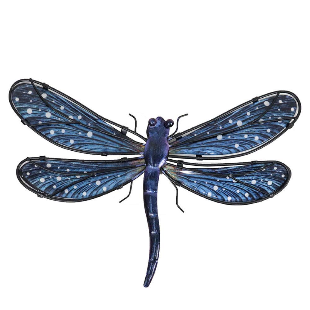 Libellule en métal pour mur de jardin et décoration bucolique de la cour extérieure