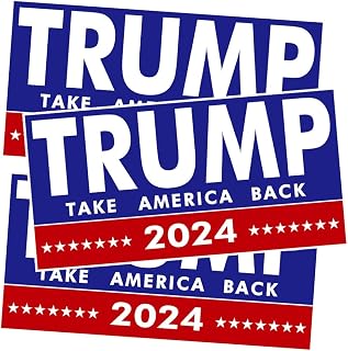 SBB 3 Pack 8inchx4inch Trump 2024 Sticker, Big Letters Car Decal, President Donald Trump Take America Back Bumper Sticker Fadeproof Vinyl for Car, Truck, Window, Laptop (Blue&Red)