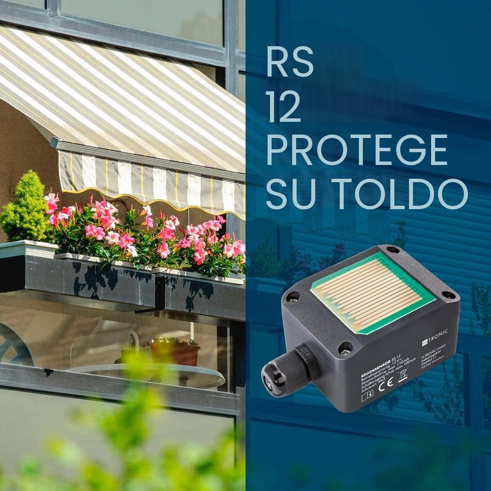 Sensor de lluvia RS 12 (detector de lluvia, control de toldo, control de ventana de techo)