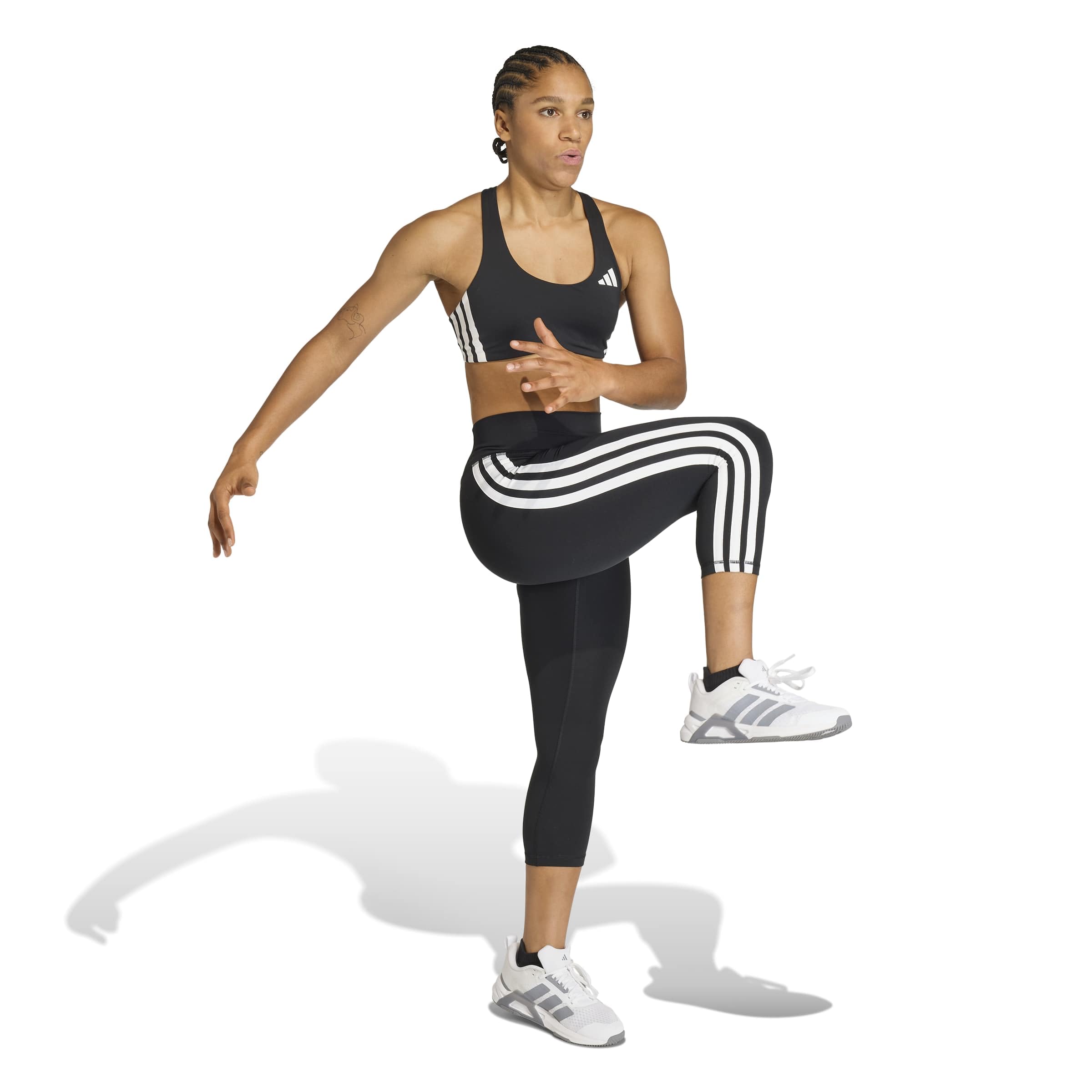 adidas Women's Mallas de Entrenamiento 3/4 Optime Essentials 3 Stripes