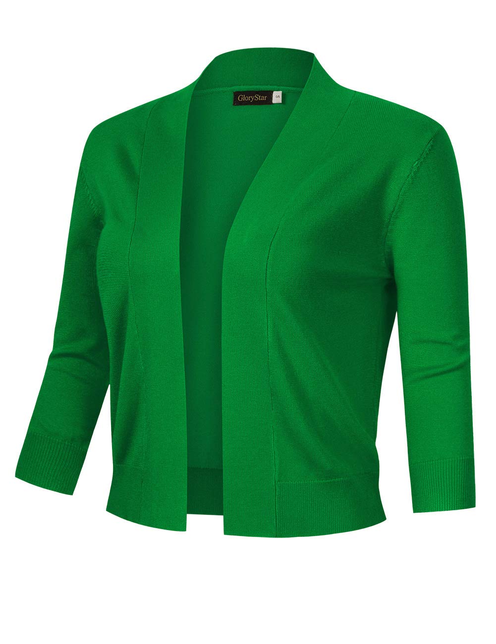 Women’s 3/4 Sleeve Cropped Cardigan Sweaters Open Front Knit Short Bolero Shrugs