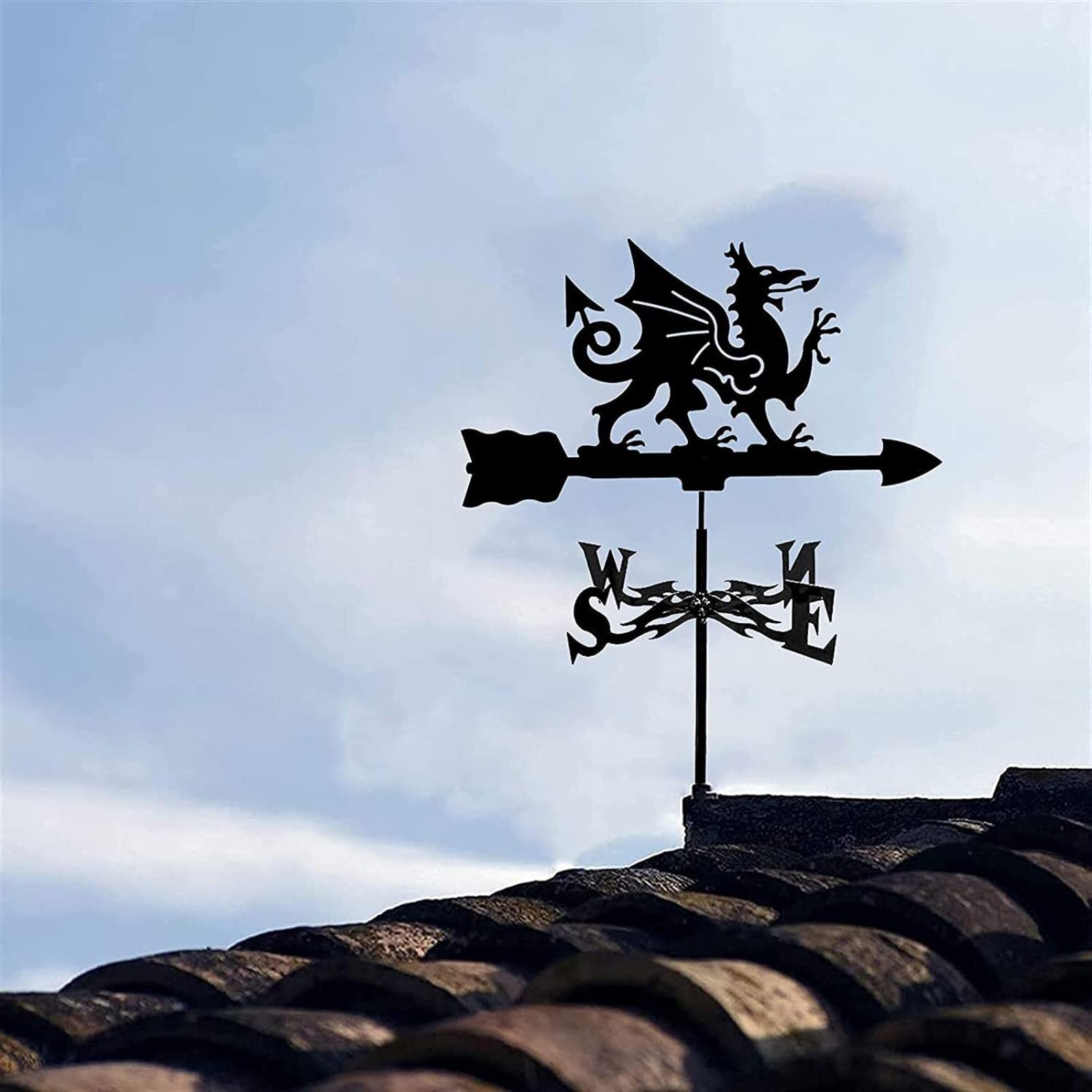 Segnavento con ornamento creativo, indicatore di direzione del vento in acciaio inossidabile Paletto da giardino Segnavento Strumento di misurazione professionale per la decorazione dell'ornamento de