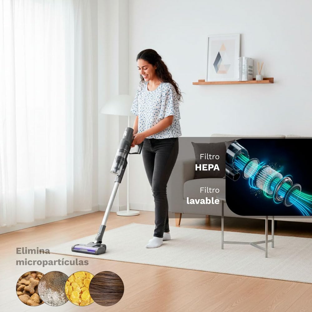 Grunkel odkurzacz bezprzewodowy silnik BLDC 200 w i 22Kpa ssania. 30min baterii i filtr HEPA zbiornik 300ml łatwe opróżnianie