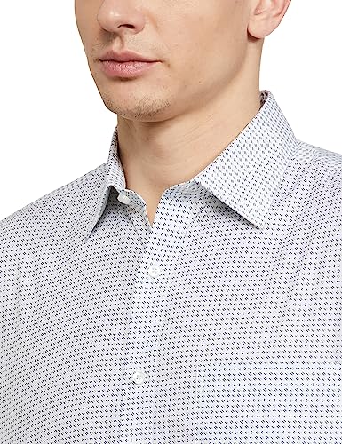 Image of Raymond Men's Pure Cotton Print Pattern Slim Fit Semi Cutaway Collar Full Sleeve Formal Shirt