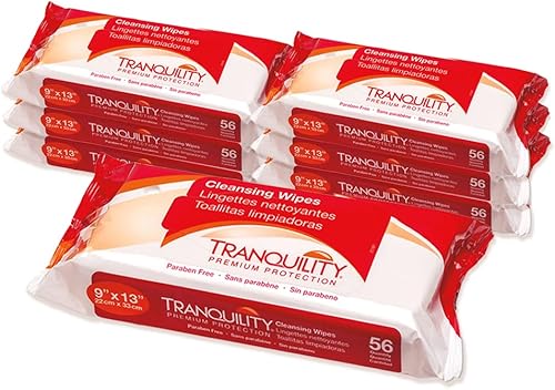 Miniatura 2 de Tranquility Toallitas limpiadoras, toallas húmedas desechables de tamaño adulto, enriquecidas con aloe vera, manzanilla y vitamina E,