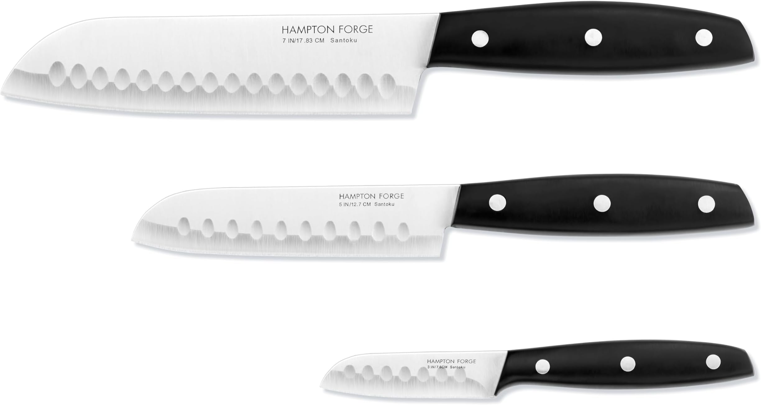 Hampton Forge – Mirage – 3 Piece Santoku Knife – Black