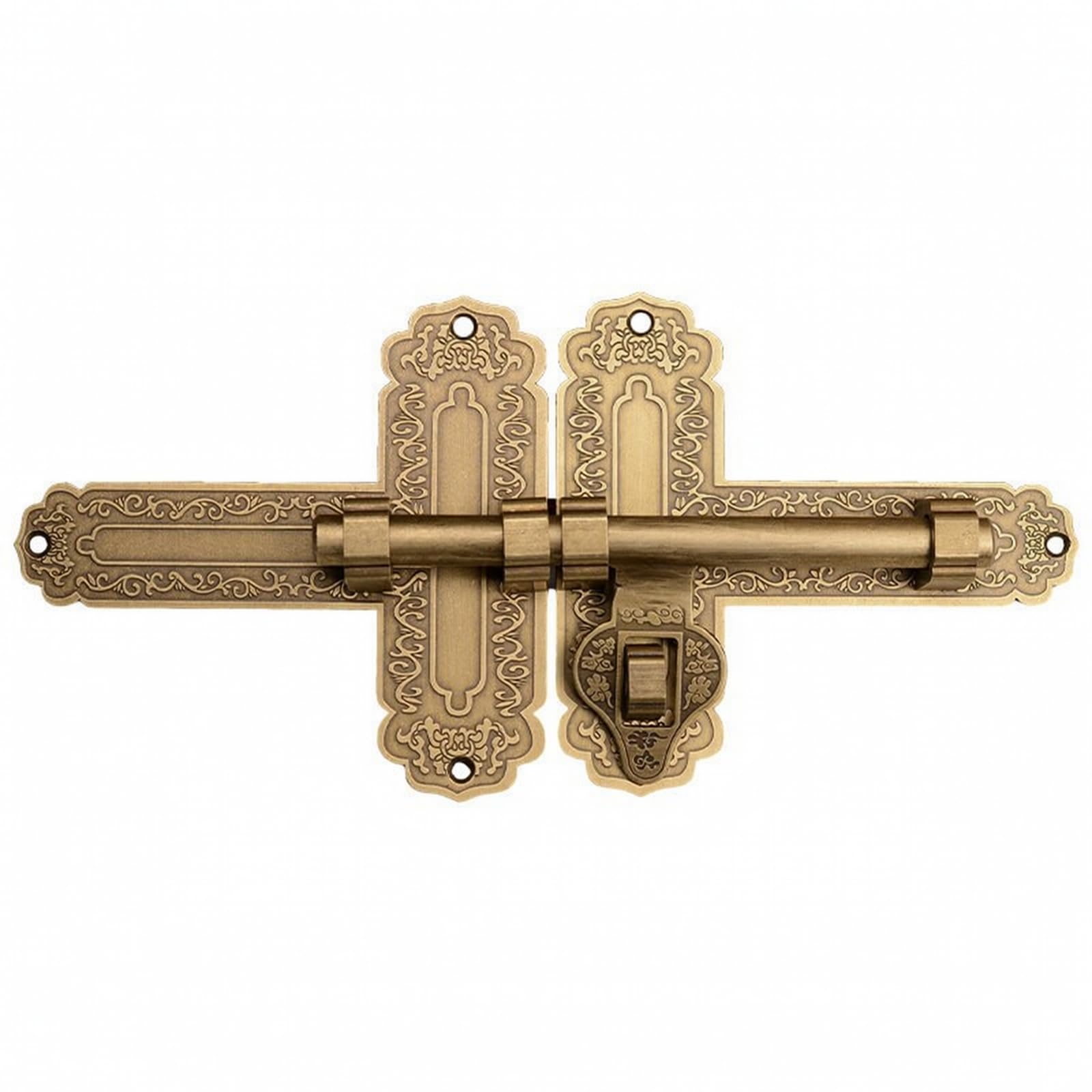 Cerrojo Puerta con Cierre con Llave Resistente Cerrojo Puerta Seguro Herraje para Patio, Bronce, 50cm