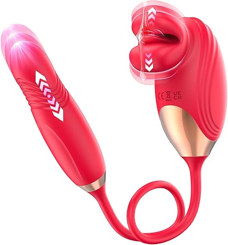 Vibrador de rosas para mujer, vibradores de boca con 10 mordidas y 10 modos de empuje, estimulador de pezón anal para clítoris, estimulador de