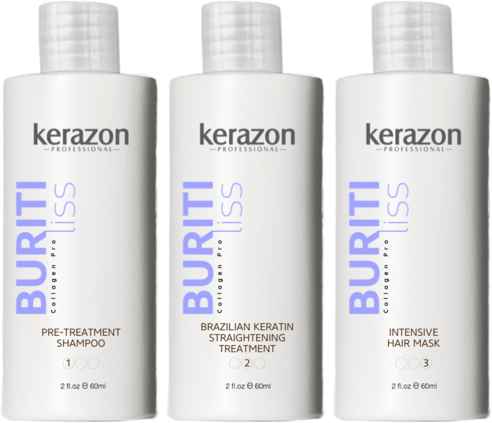 Brazilian Keratin Straightening Treatment KIT 2fl.oz Buriti Liss Collagen Pro For all hair types