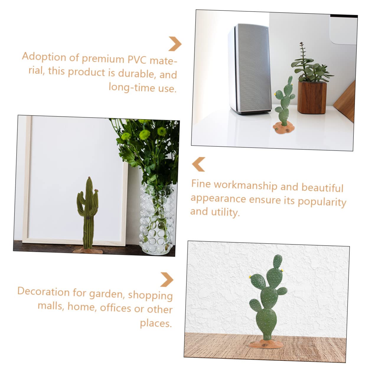 CLISPEED Cactus Artificiel 2 Pièces Décoration De Bureau Et Terrarium Plantes Succulentes Simulées 5.5 Pouces Matériau PVC pour Maison Jardin Et Bureau