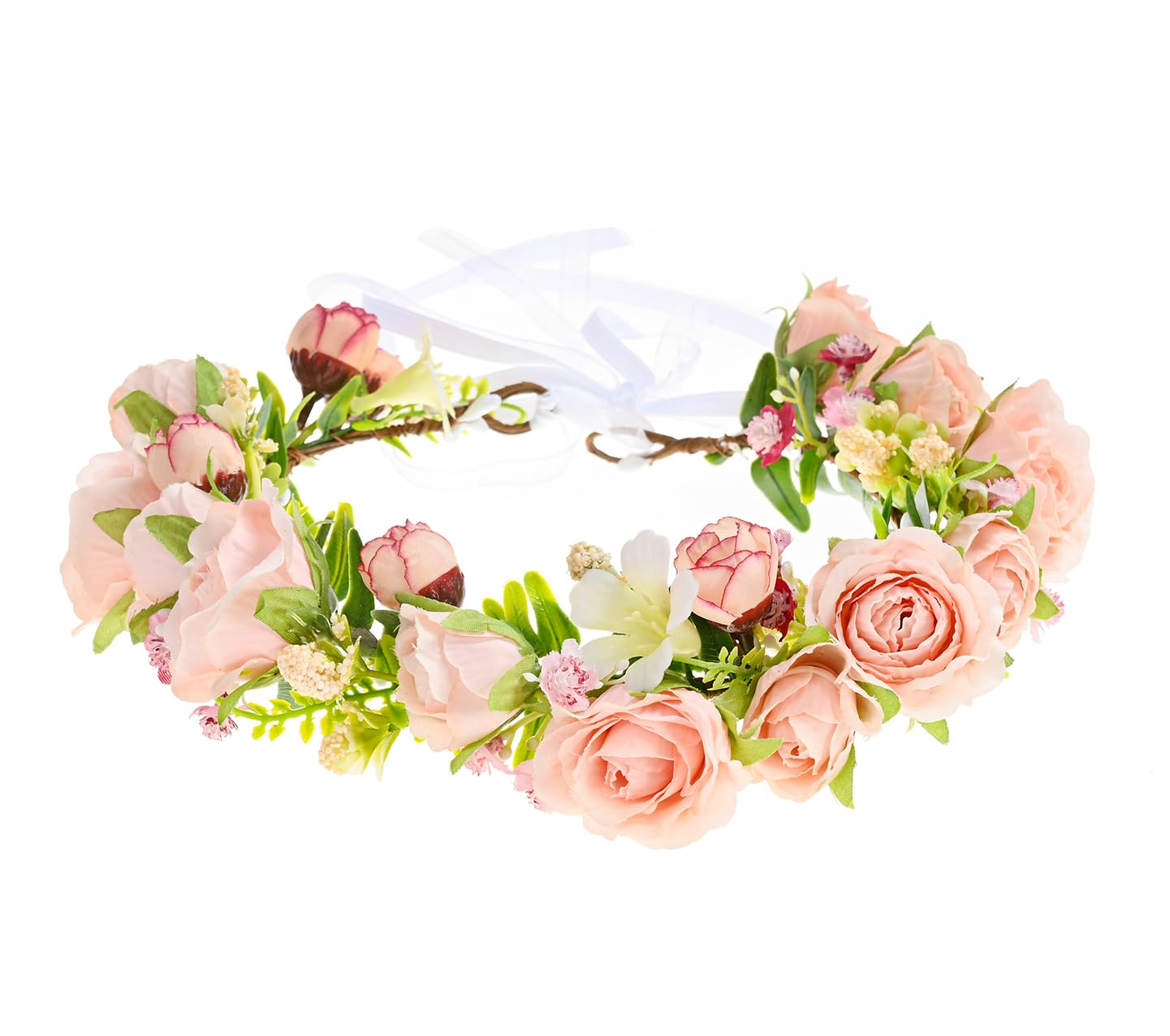 DDazzling Women Flower Headband Wreath Crown Floral Wedding Garland Namzi Women Girls Adjustable Rose Flower Crown Floral Crown  main image 4