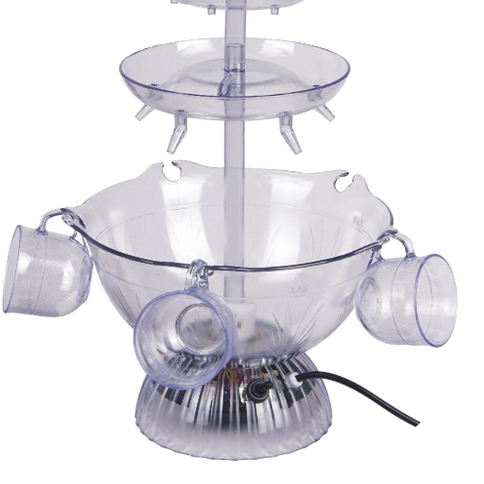 Fuente para fiesta de 3 niveles de amplia aplicación, adorno decorativo, fuente para beber vino cóctel eléctrica 3 niveles mezclada