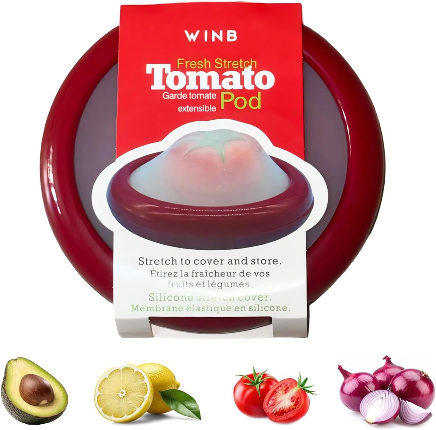 Winb Reusable Tomatoe saver, Silicone Produce Holders