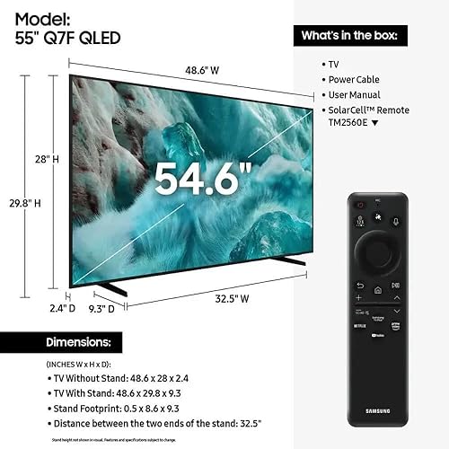 Miniatura 2 de Samsung Smart TV QLED 4K UHD de 55 pulgadas serie Q7F - HDR10+, Alexa integrado, Bluetooth con plan de protección CPS de 12 meses, cable HDMI AUX,