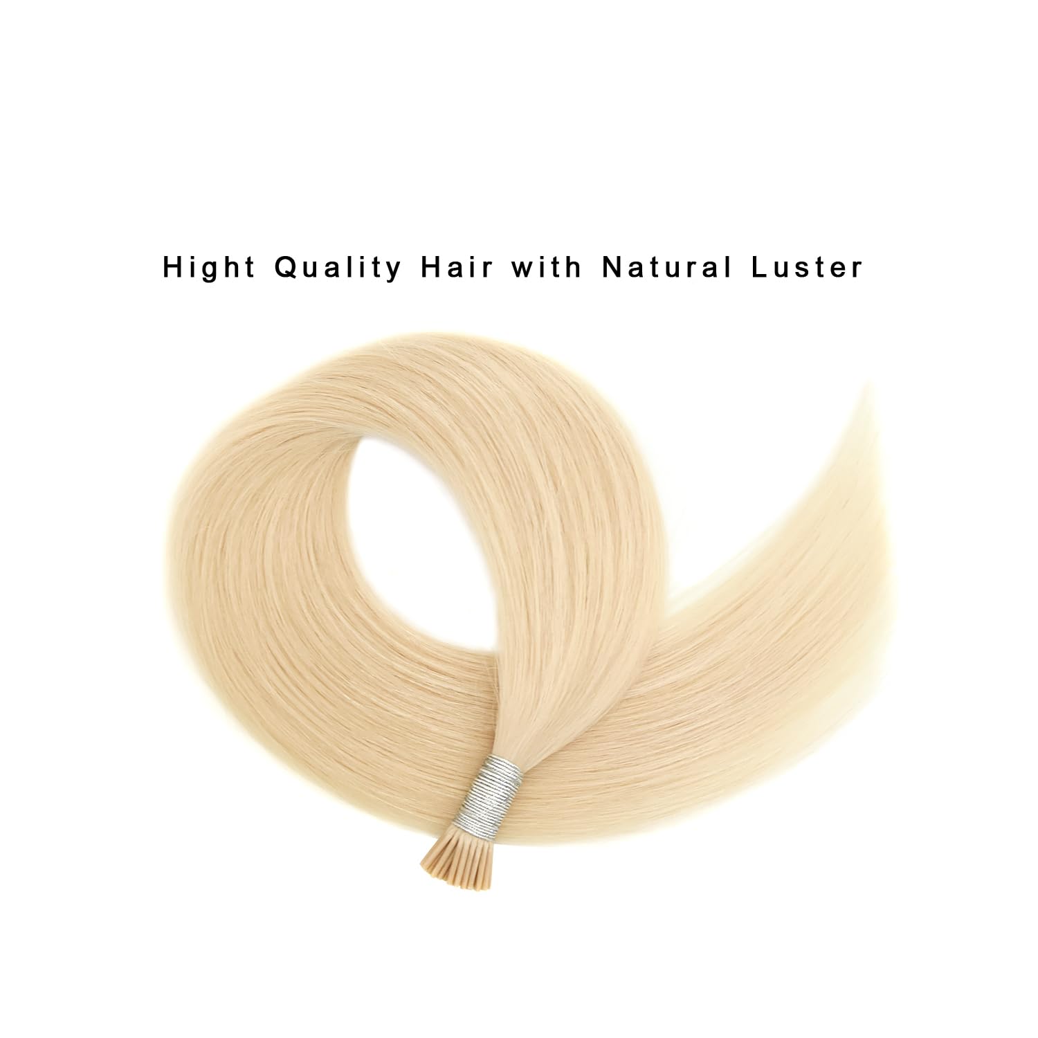 I Tip Hair Extensions 40g Cheveux Humains Extension Cheveux Naturel Keratine a Froid (50cm #60 Blond Platine)