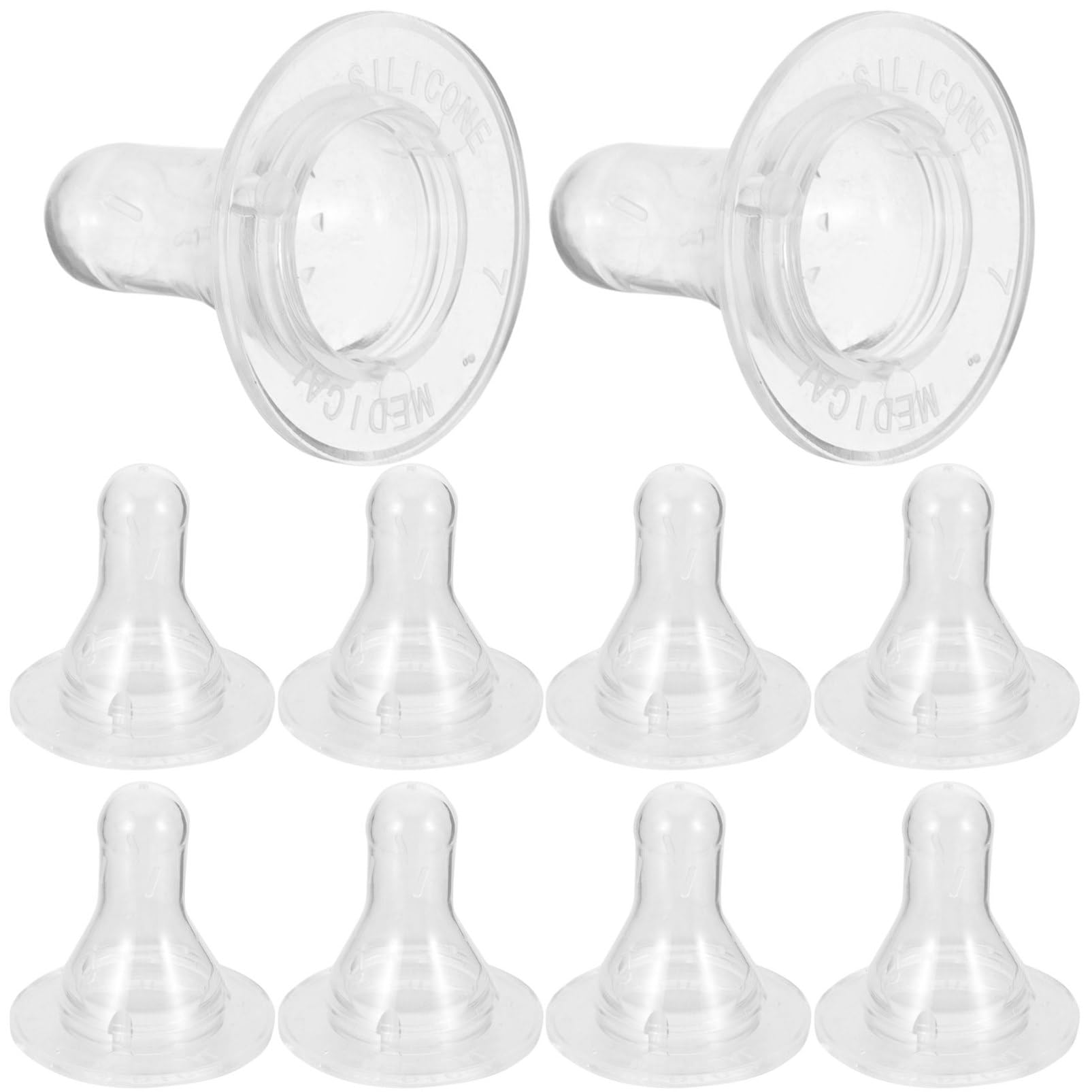 Healeved Replaceable Baby Bottle Nipples 10pack Silicone Nipple Sucker for Nursing Bottle for Lamb Pig Calf Cow