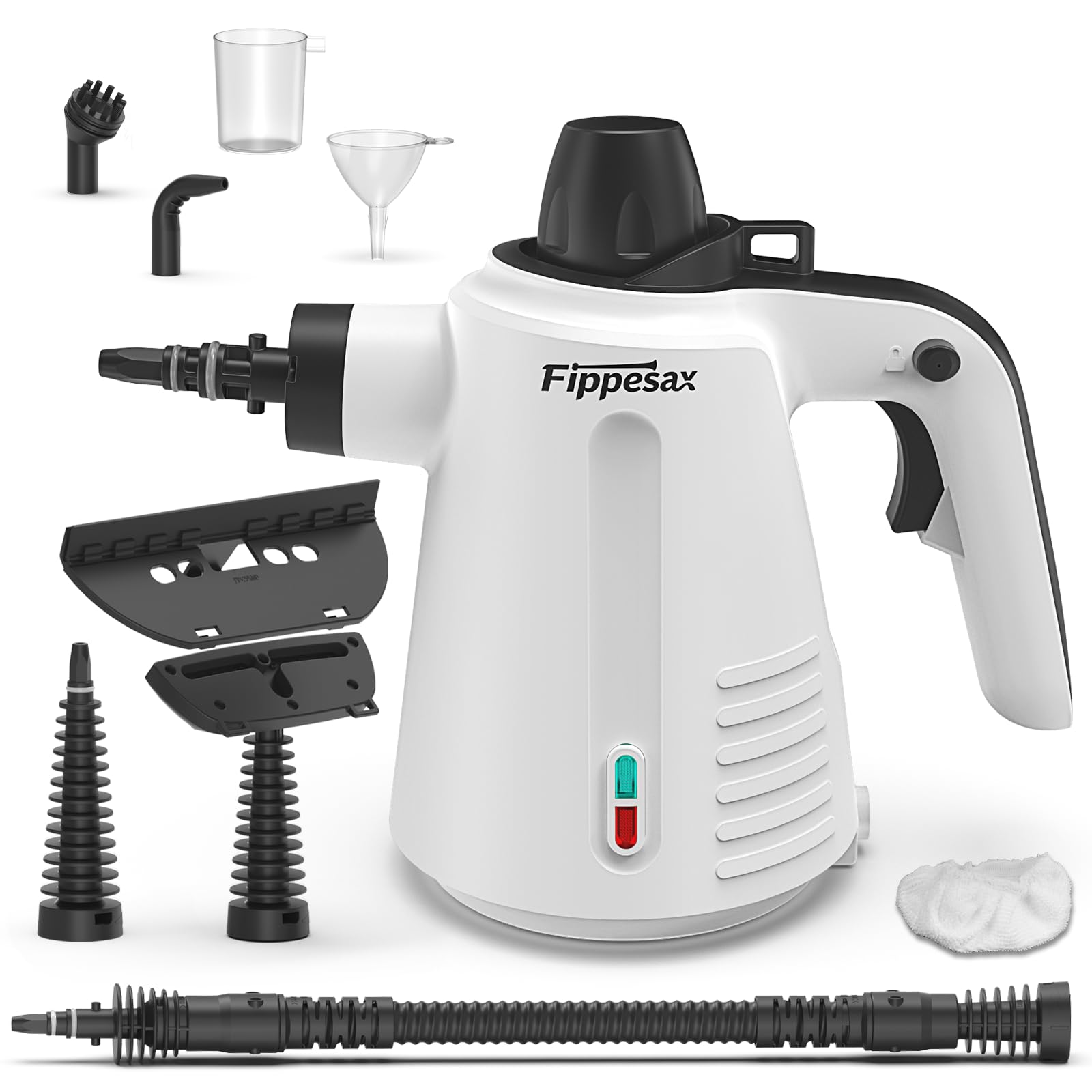 Dampfreiniger Handgerät, 350 ml, 3,5 bar Handdampfreiniger mit 9 Zubehörteilen Chemiefreier Dampfreiniger für den Hausgebrauch auf Böden, Teppichen, Fenstern, Möbeln und in Küchen