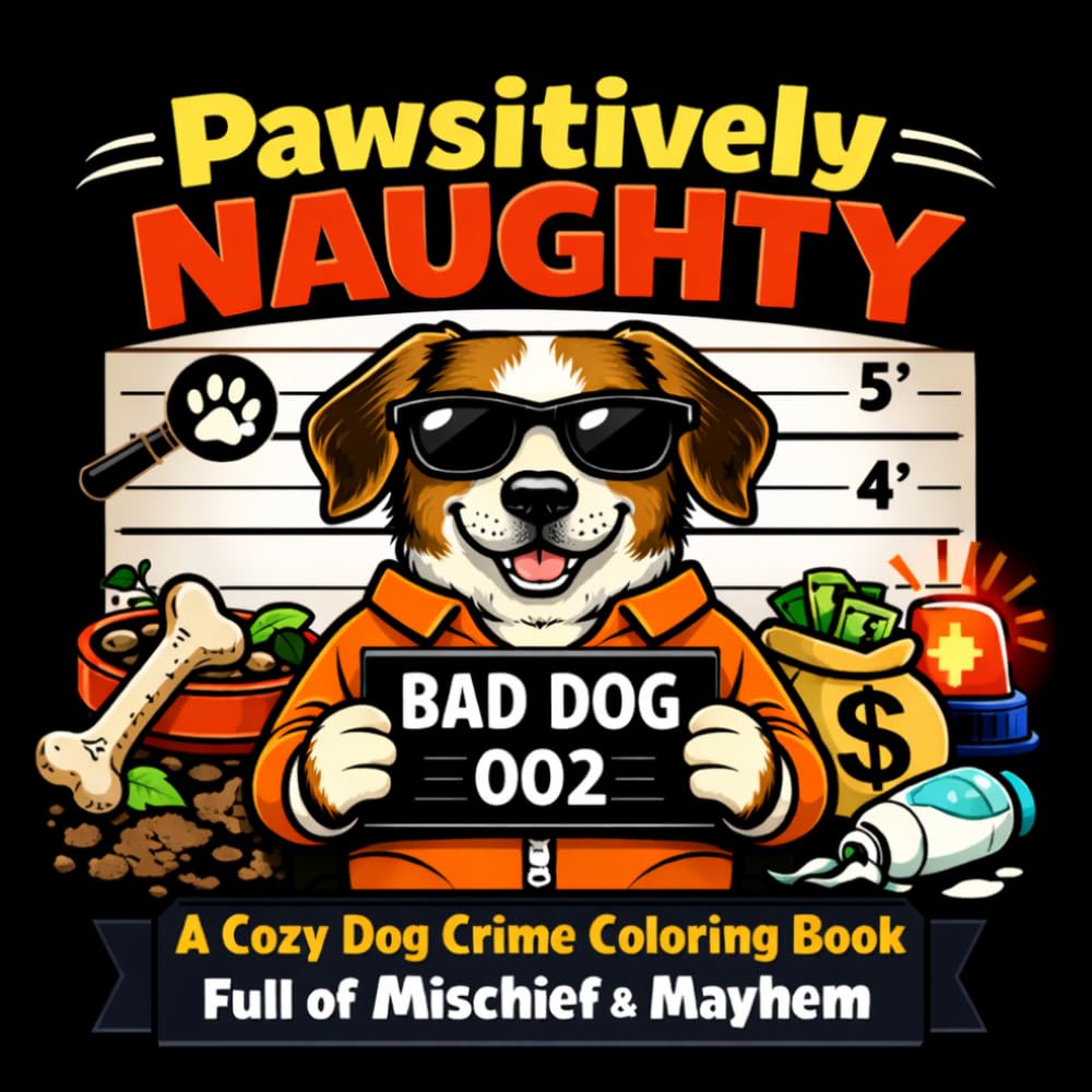 Pawsitively Naughty: A Cozy Dog Crime Coloring Book Full of Mischief & Mayhem (Cozy Crime Critters Coloring Series)