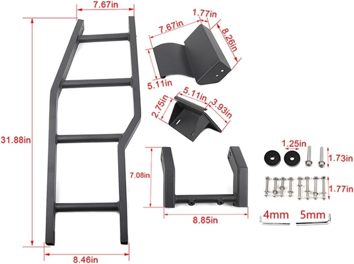 Car Trunk Rear Door Ladder Tailgate Climb Protective Rack Compatible with Suzuki Jimny 2007-2017(B)